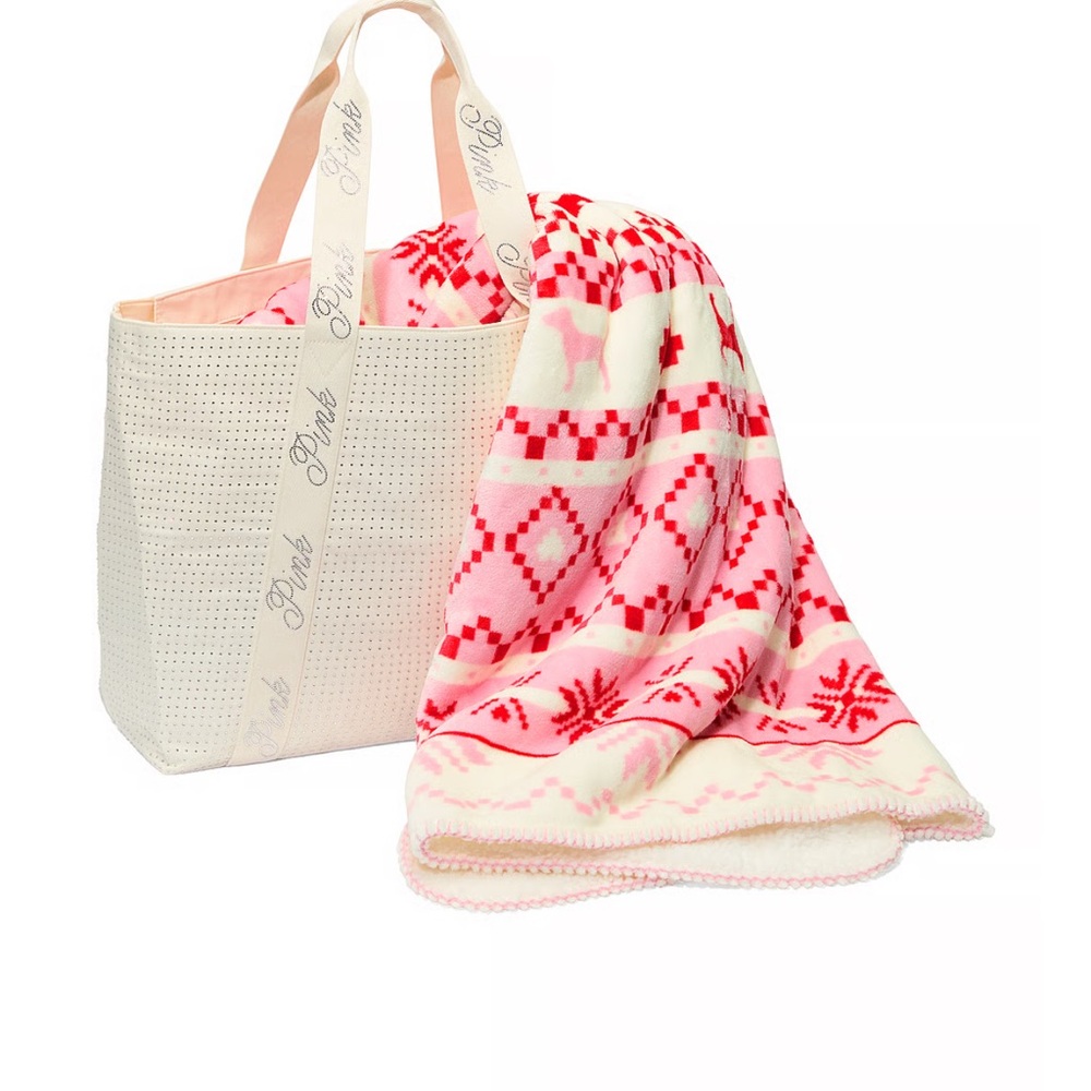 PINK Victoria's Secret Pink Blanket & Tote NEW